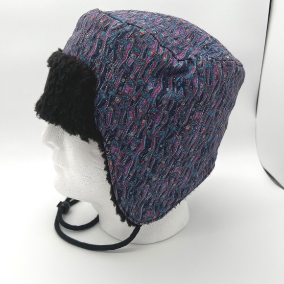 Vintage Bula Winter Trapper Hat Ear Flap Patterned‎ Sherpa Lined Retro 90s OSFA - Picture 3 of 9